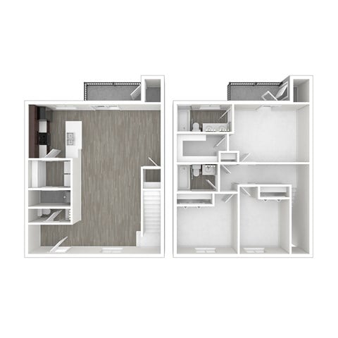 Floor plan for 3 beds, 2 baths, 1600 sqft